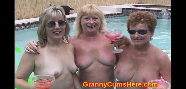  3 WHORE Grannies at a POOL BAR